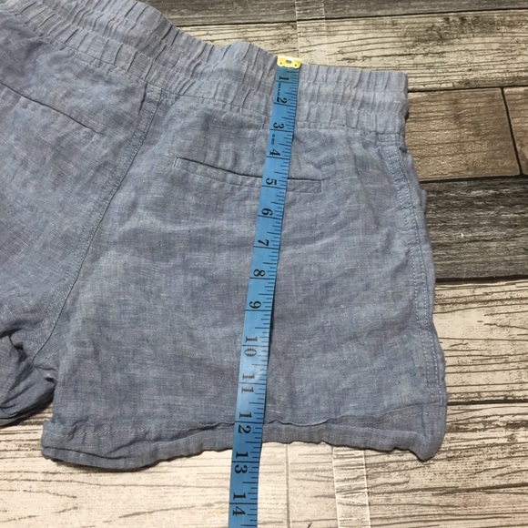 Athleta Cabo Linen 4 Inch Shorts Women’s 2 Blue Drawstring Casual - Picture 4 of 8